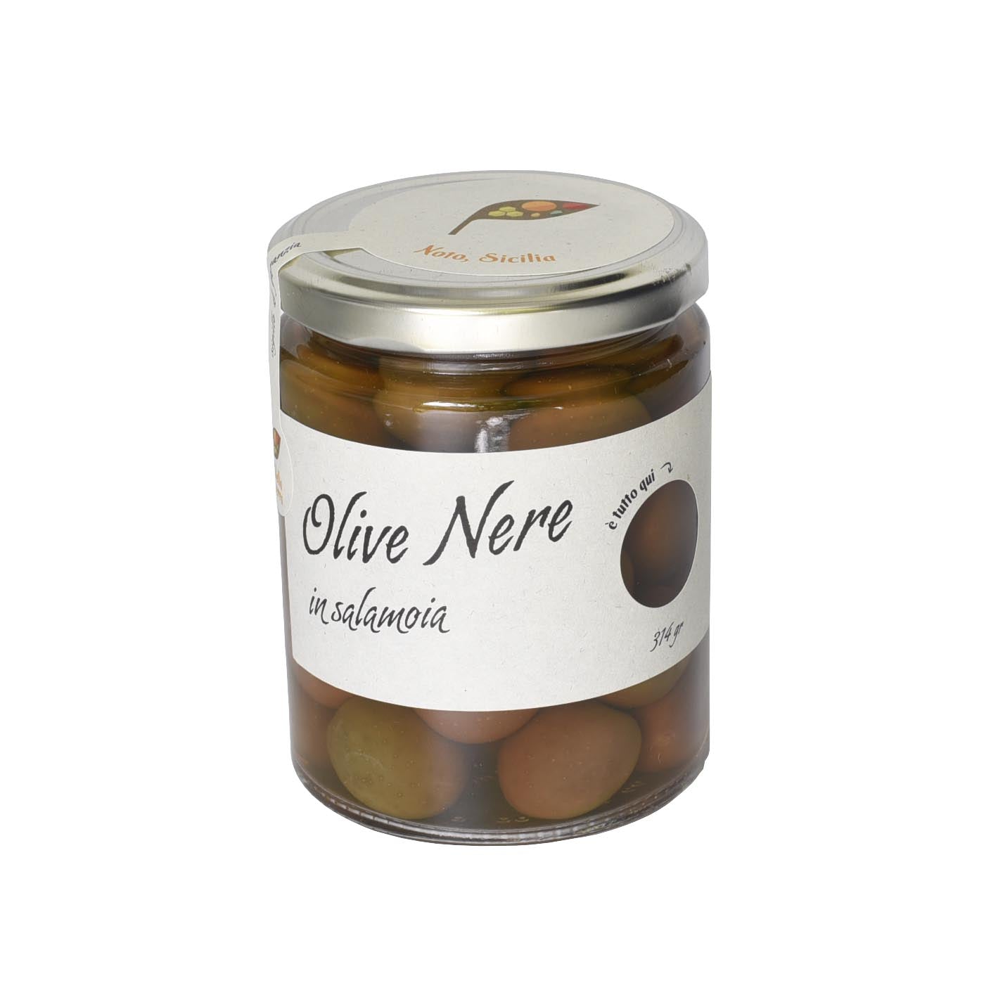 Olive nere naturali in salamoia - 314 gr